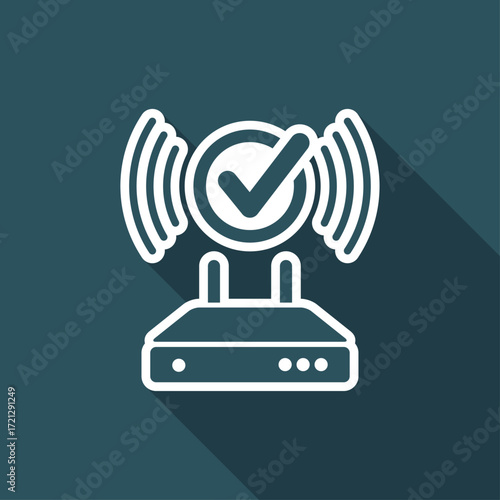 Check modem connection - Flat minimal icon