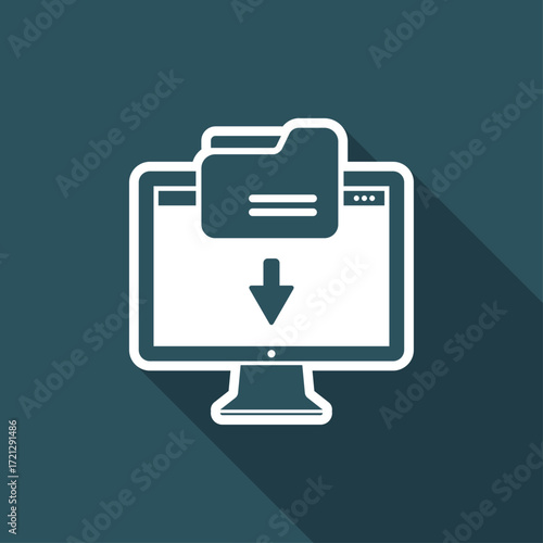 Folder download - Flat minimal icon