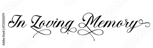 In Loving Memory lettering, Memorial vector design, In Memory of, Memorial ornament, Funeral sign, Funeral template, Funeral calligraphy