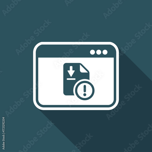 Download alert window - Vector flat minimal icon