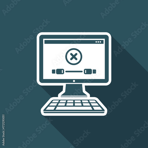 Error cable connection to computer - Vector flat minimal icon