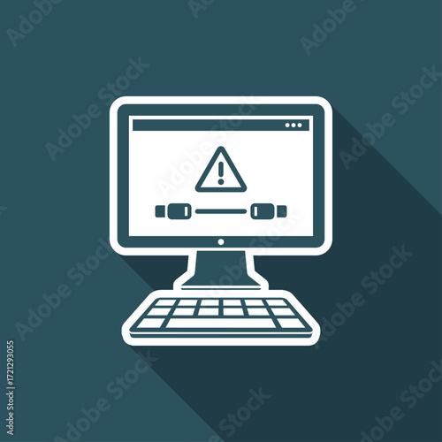 Cable connection to computer - Error alert notice - Vector flat minimal icon