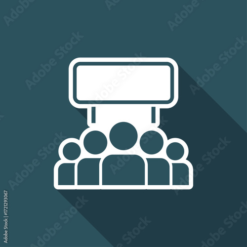 Protest crowd - Vector flat minimal icon