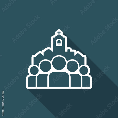 Church community - Vector flat minimal icon