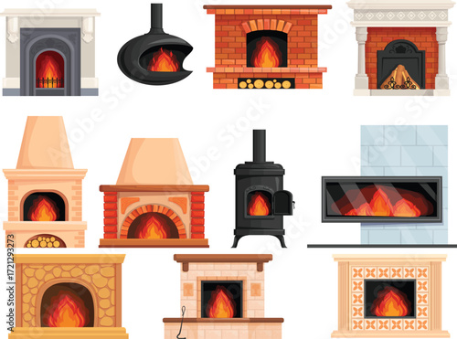 set of fireplace