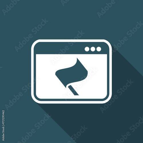 Target flag on application - Vector flat minimal icon