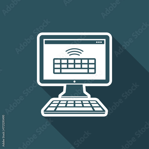 Wireless keyboard - Vector flat minimal icon