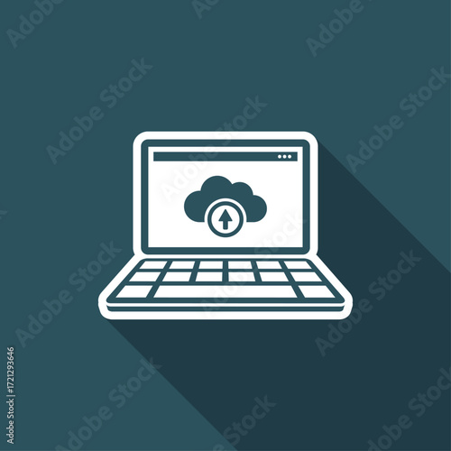 Data cloud flat icon