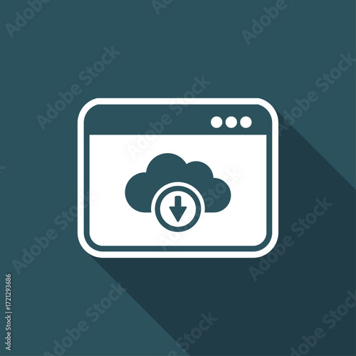 Data cloud flat icon