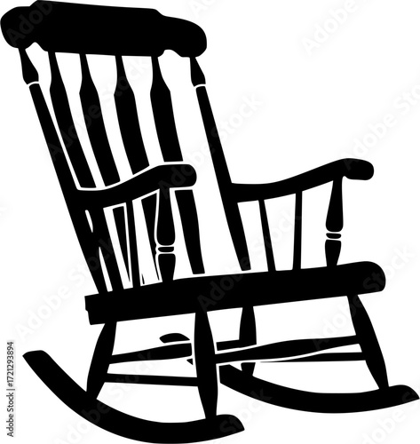 Wooden rocking chair silhouette, Wooden rocking chair , Old rocking chair , Rocking chair, Rocking chair silhouette, Wooden rocking chair vector bundle.