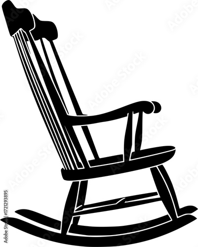 Wooden rocking chair silhouette, Wooden rocking chair , Old rocking chair , Rocking chair, Rocking chair silhouette, Wooden rocking chair vector bundle.
