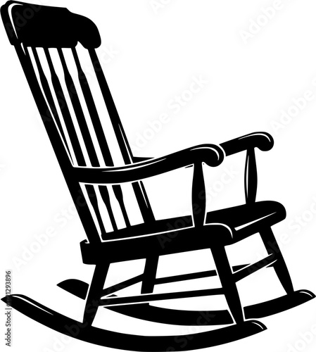Wooden rocking chair silhouette, Wooden rocking chair , Old rocking chair , Rocking chair, Rocking chair silhouette, Wooden rocking chair vector bundle.