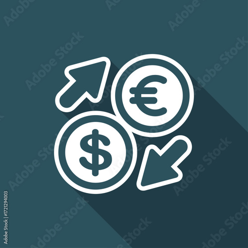 Euro/Dollar - Foreign currency exchange icon