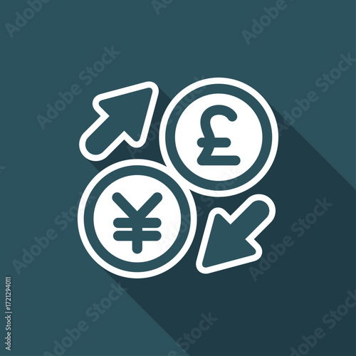 Yen/Sterling - Foreign currency exchange icon