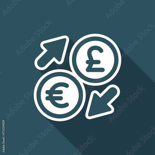 Euro/Sterling - Foreign currency exchange icon