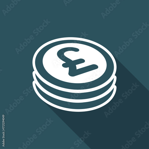 Sterling coin flat icon