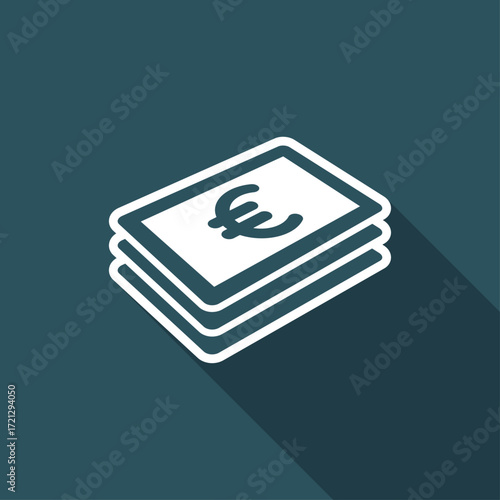 Euro banknote flat icon