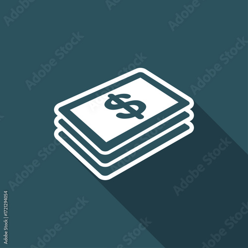 Dollars banknote flat icon