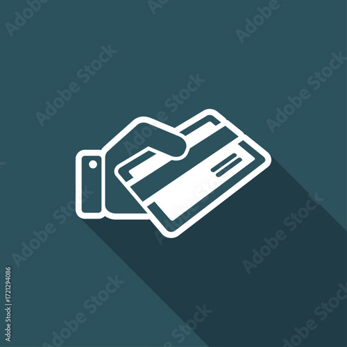 Credit card holding icon