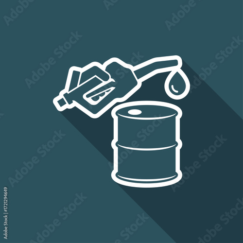 Fuel barrel flat icon