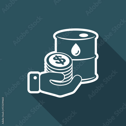 Oil price flat icon