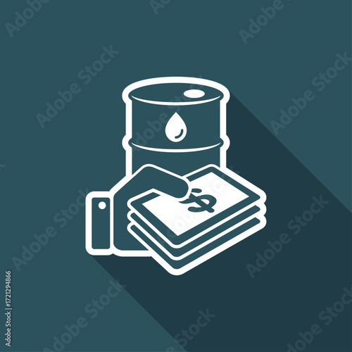 Oil price flat icon