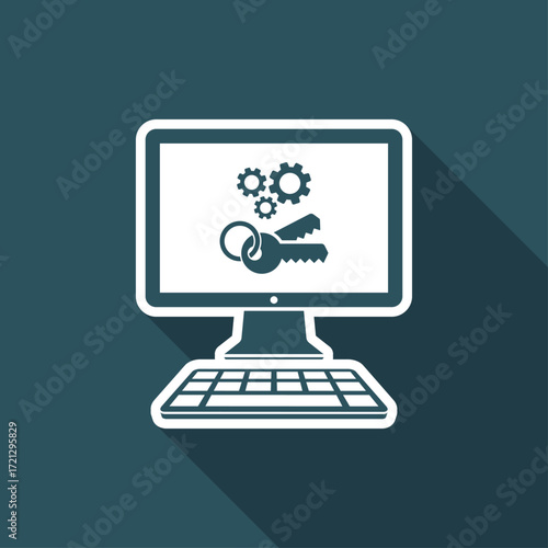 Locked settings flat icon