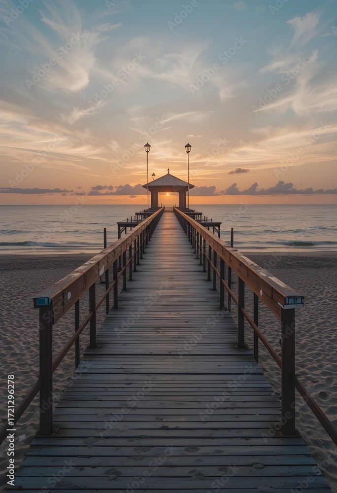 Obraz premium pier at sunset