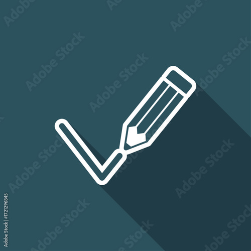 Check of approing marked with pencil