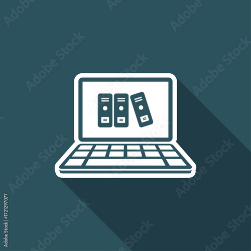 Computer archive flat icon