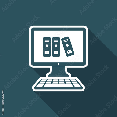 Computer archive flat icon