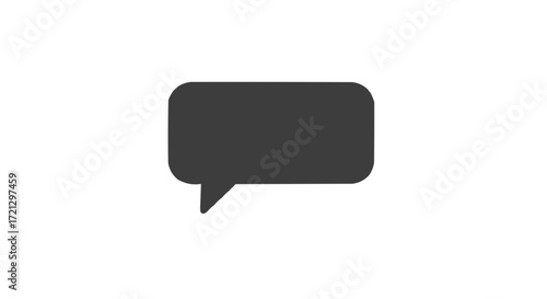 A sleek, 3D black speech bubble icon symbolizes communication and a blank forum for conversation