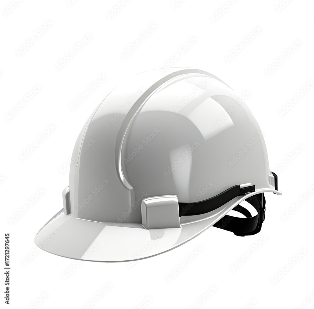 Fototapeta premium White hardhat safety construction site equipment