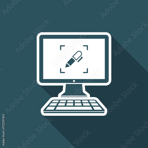 Customized computer services - Vector web icon