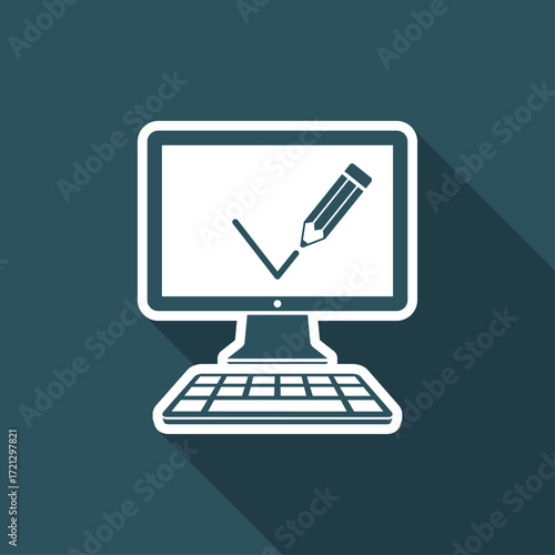 Digital checkmark flat icon