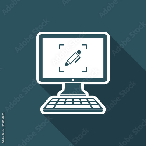 Customized computer services - Vector web icon