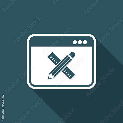 Computer design project - Vector web flat icon