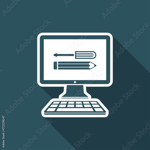 Web assistance services - Vector flat icon