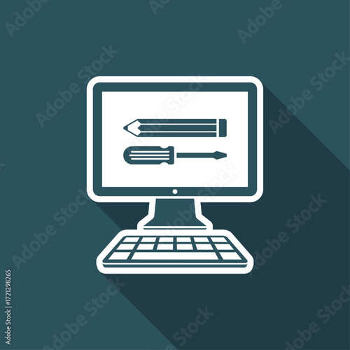 Custom assistance web services - Vector icon