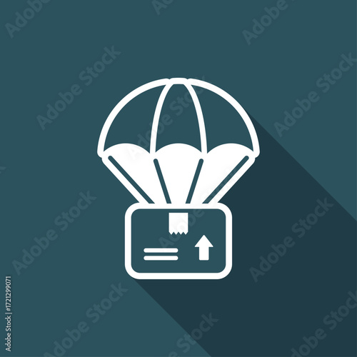 Parachuted delivery - Minimal vector icon