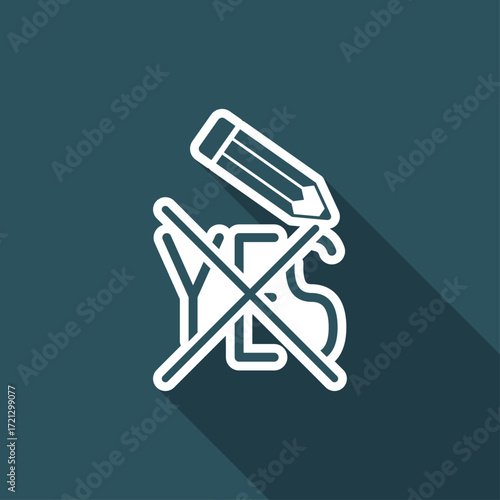 A pencil which marks the option yes""