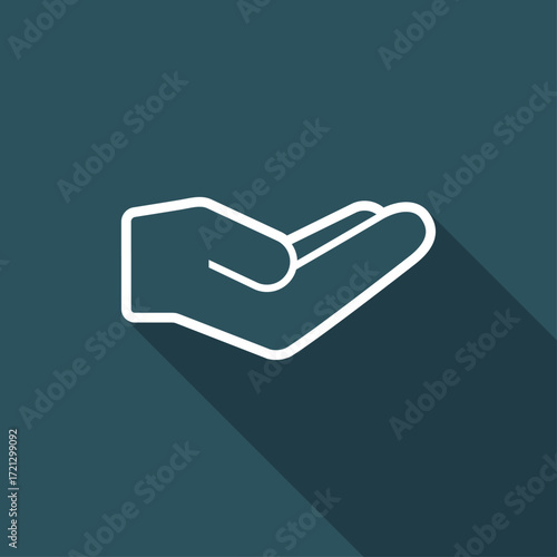 Hand in gesture of charity