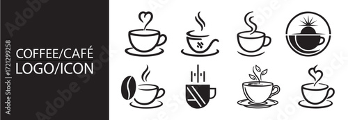 Coffee cafe logo and icon collection for branding