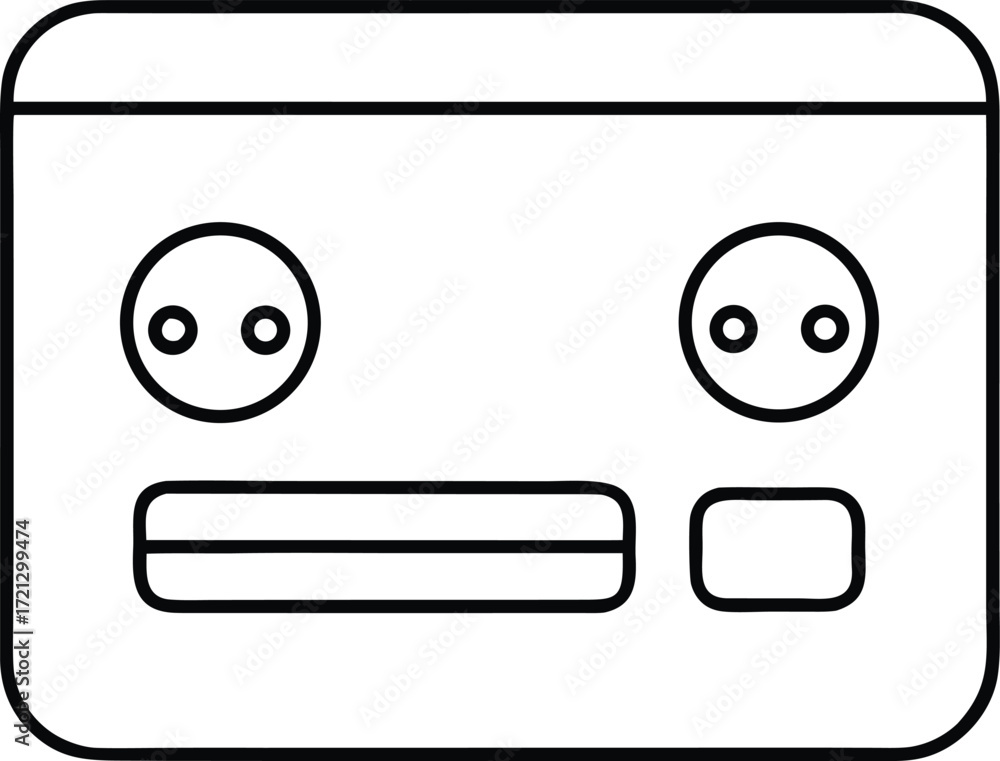 Fototapeta premium Happy smiley face button on a square internet icon