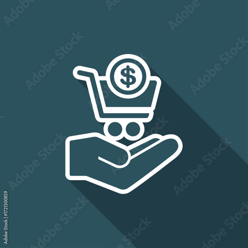Minimal modern shopping icon - Dollar