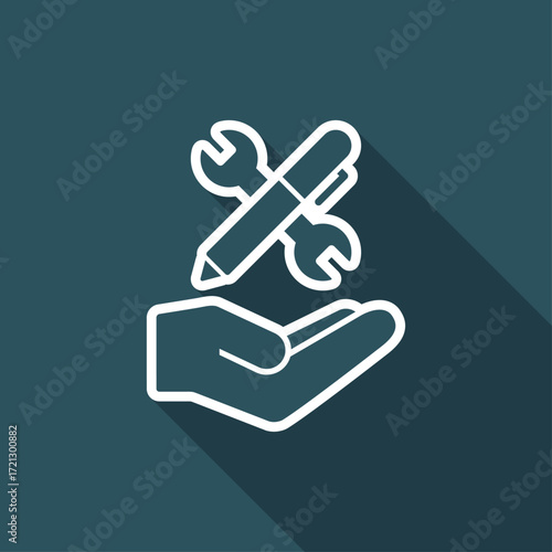 Wrench and pen - Design project icon