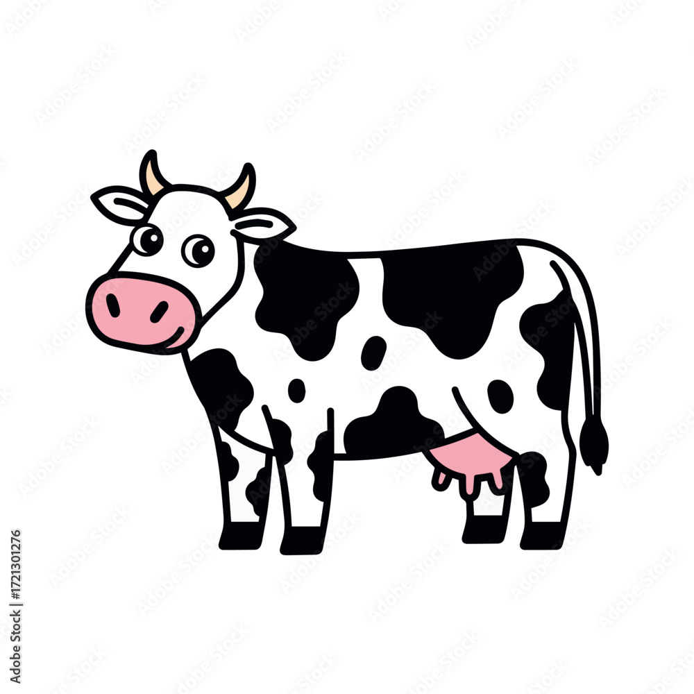 Fototapeta premium cow vector with white background