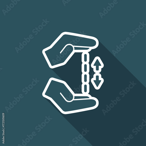 Hands in gesture of measuring - Vector minimal icon