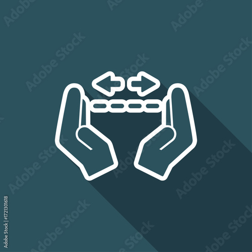 Hands in gesture of measuring - Vector minimal icon