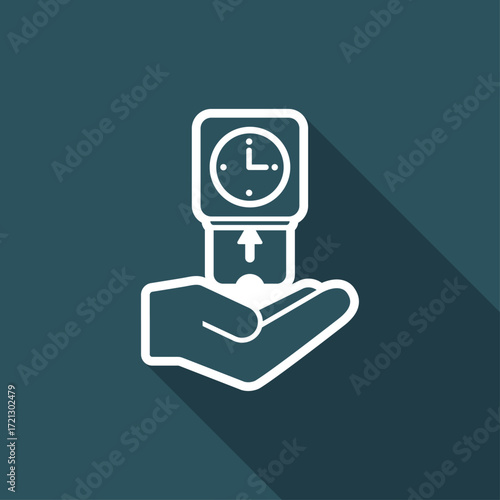 Clocking-in card - Vector flat icon